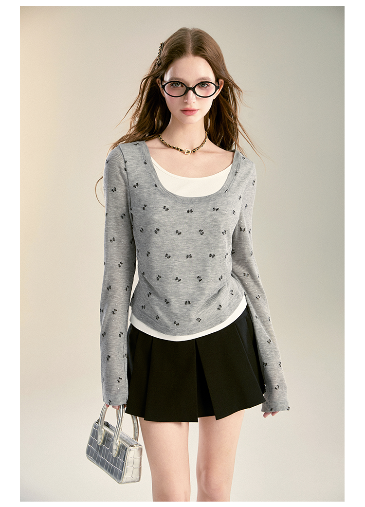 Faux Layered Printed T-Shirt