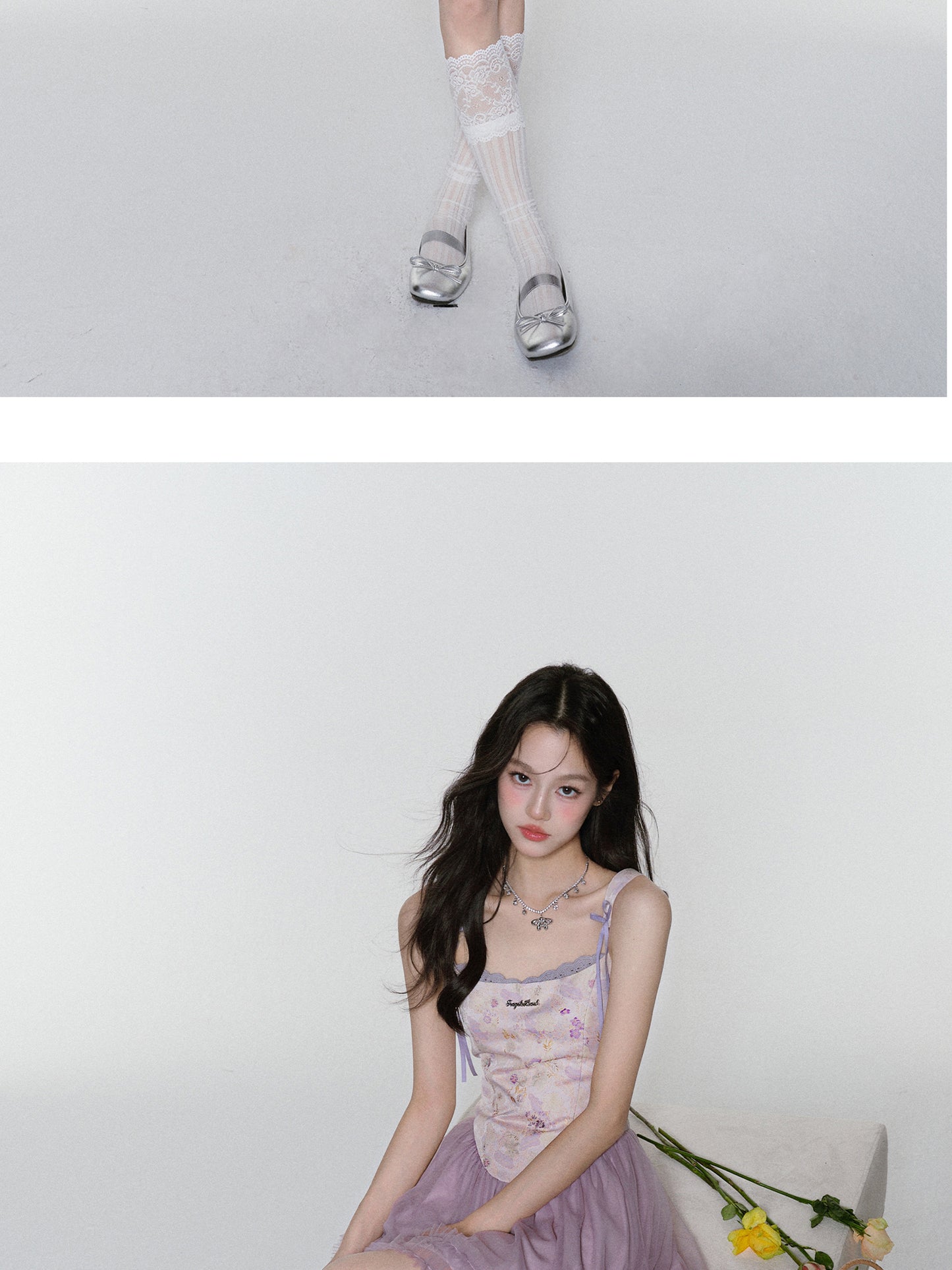 Floral Jacquard V-Waist Strappy Dress