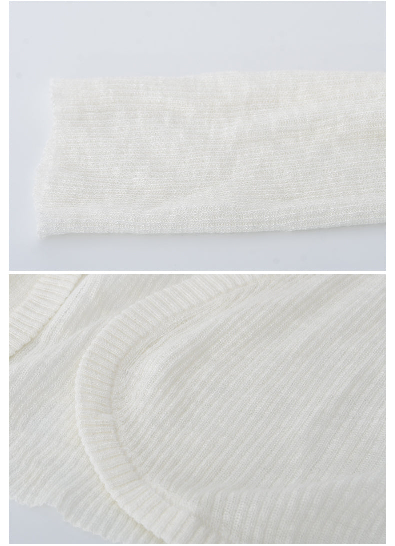 Open-Front Cropped Sheer Knit Cardigan