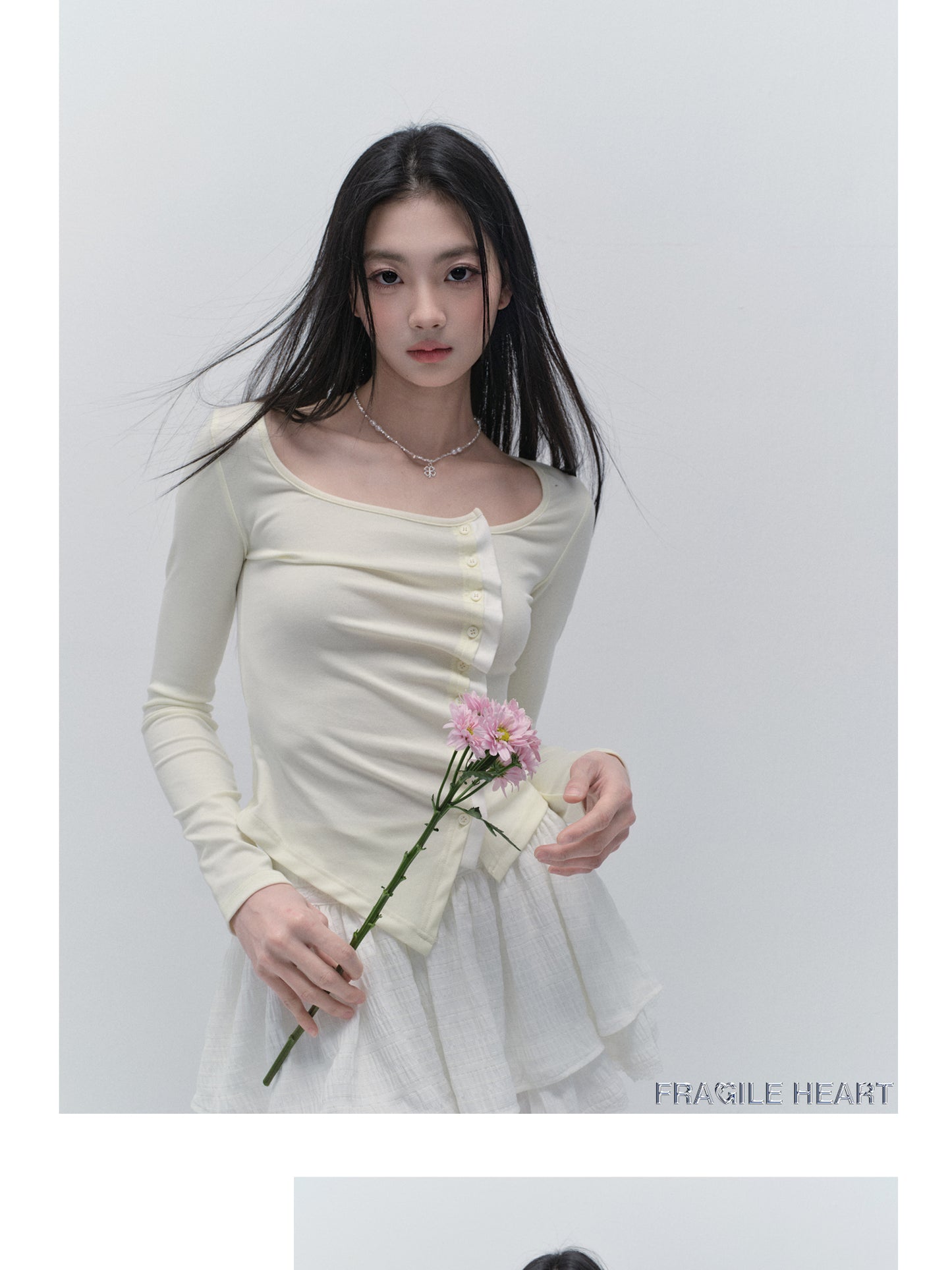 Asymmetric Wave-Front Ballet Neck Top