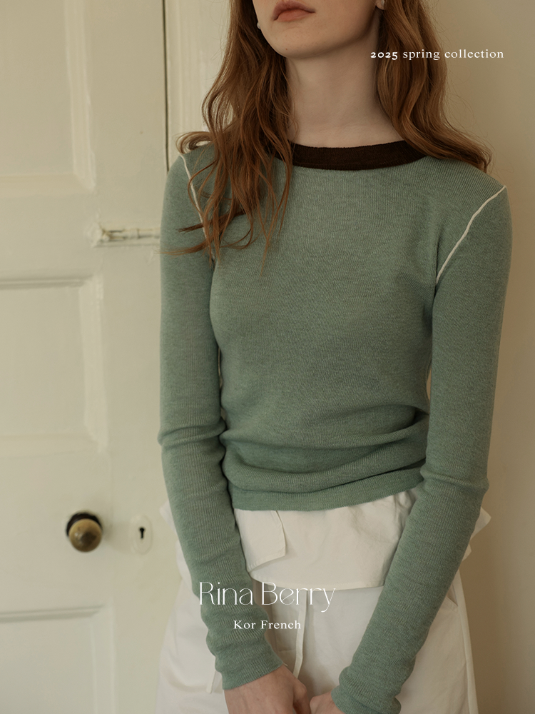 Contrast-Trim Ribbed Knit Top