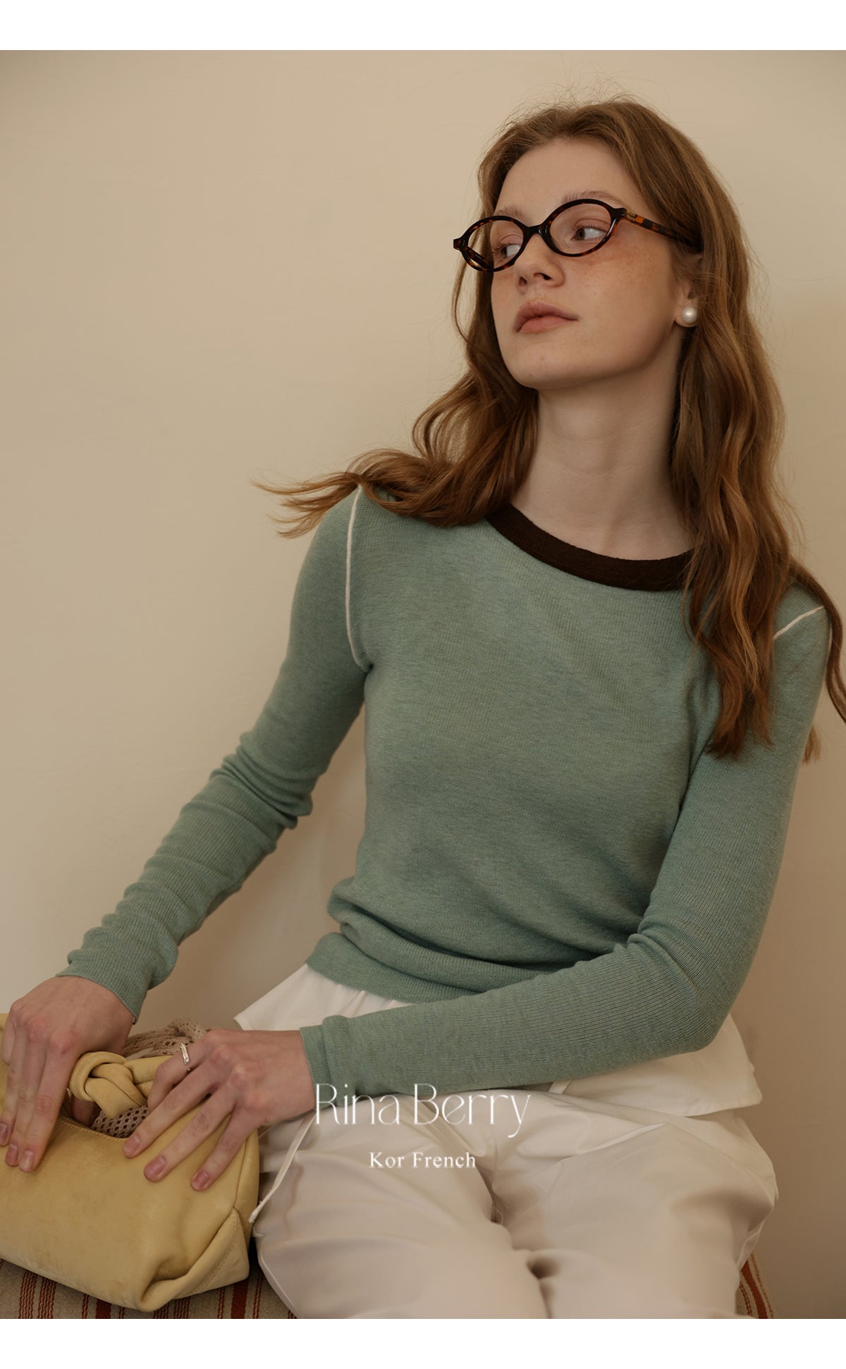 Contrast-Trim Ribbed Knit Top