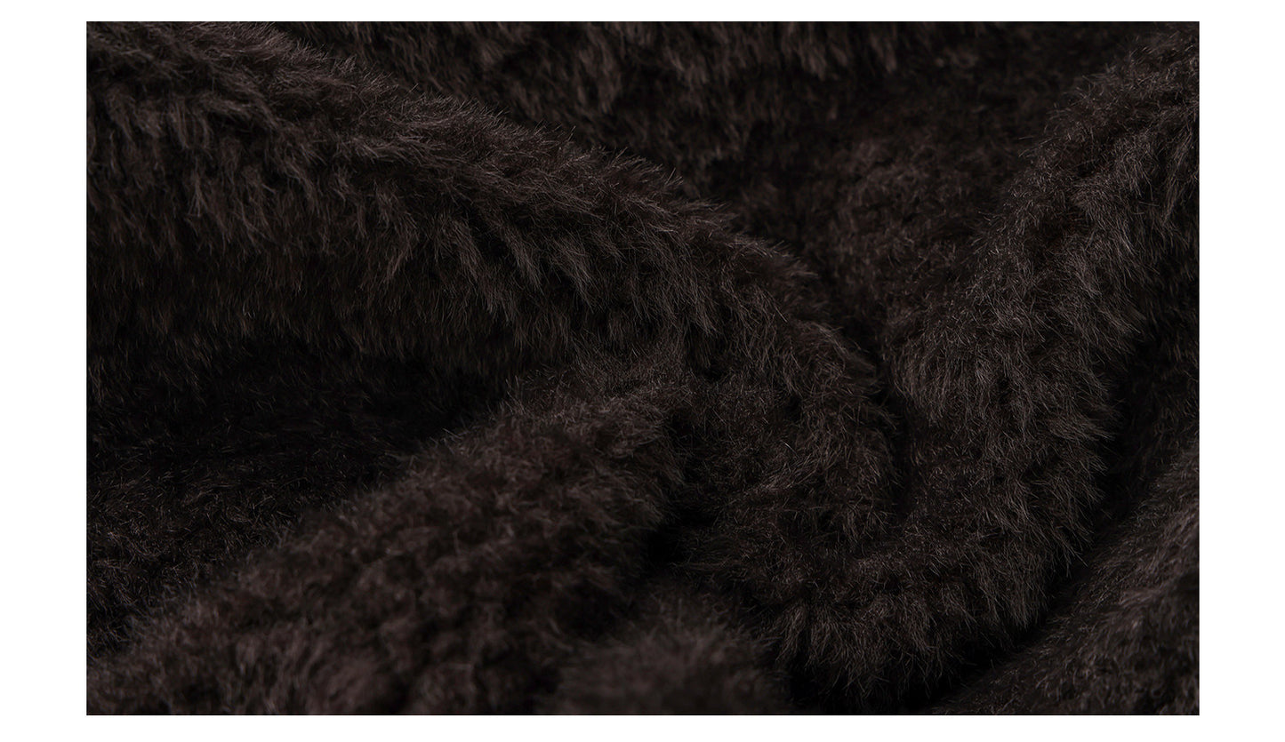 Faux Leather Jacket With Soft Fur Lining