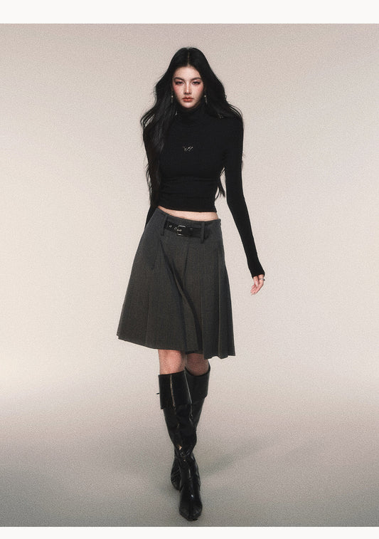 High Neck Cropped Butterfly Base Layer Top