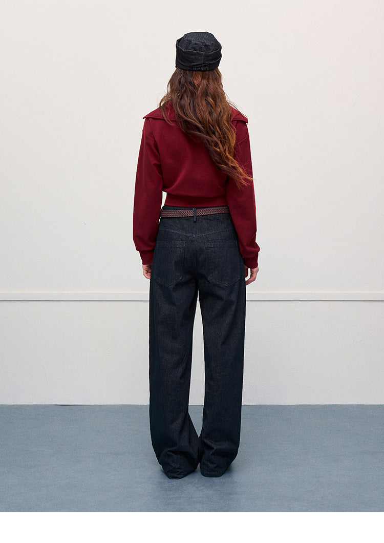 Studded Pocket Straight-Leg Jeans