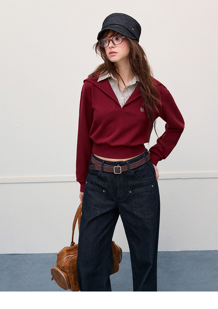 Studded Pocket Straight-Leg Jeans