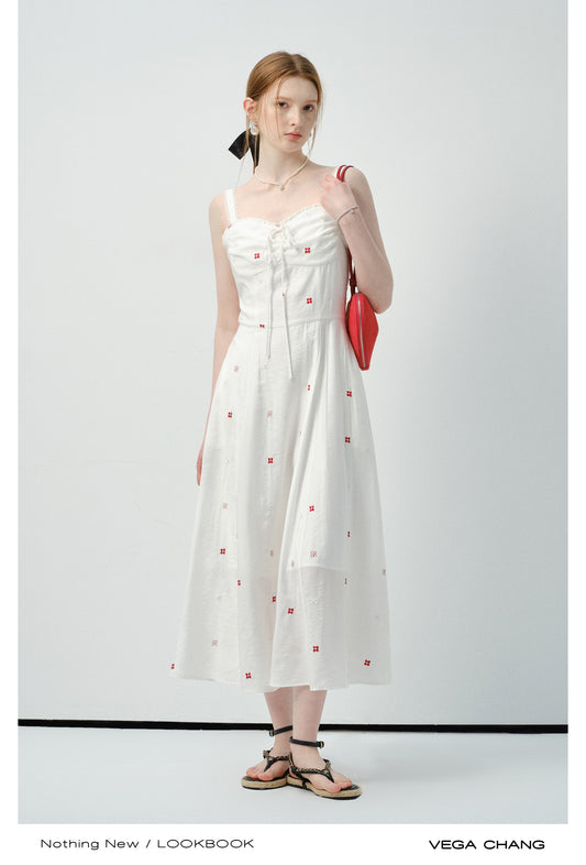 Embroidered Floral Bustier Dress