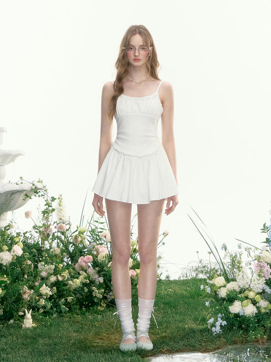 Pointelle Cotton Cardigan & Cami Dress with Shorts