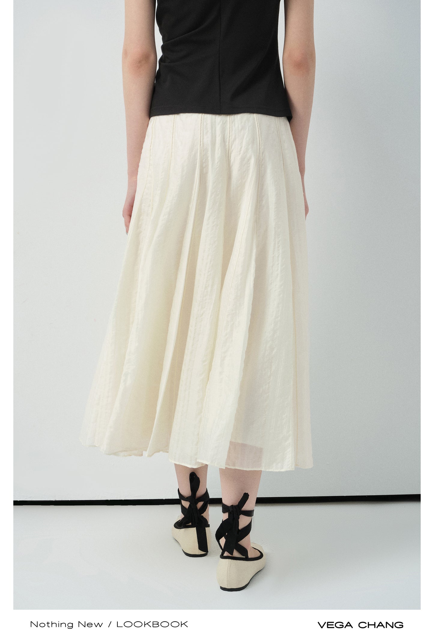 High Waist Skirt In Lyocell-Nylon Blend