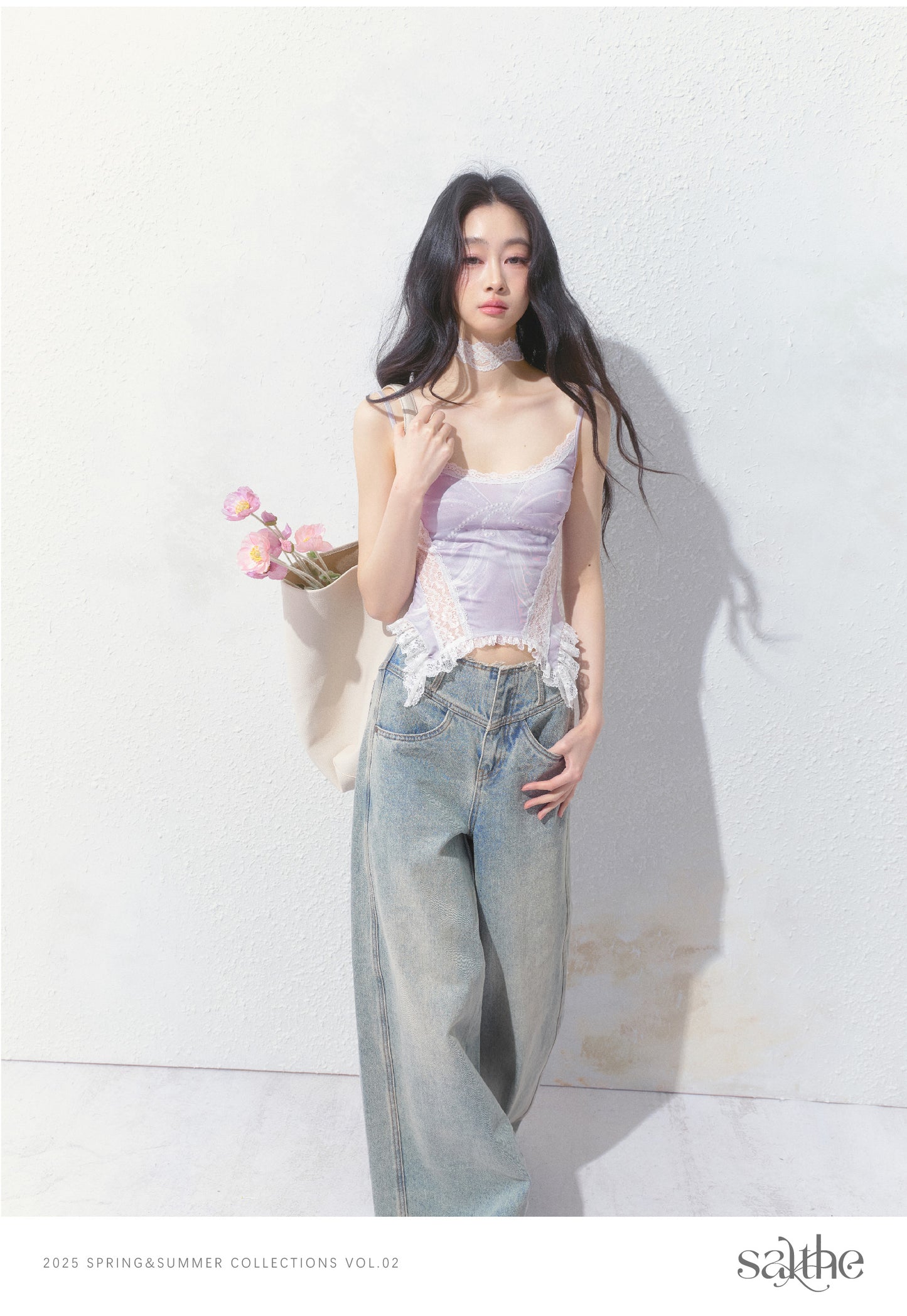 Printed Fitted Camisole With Lace Detail