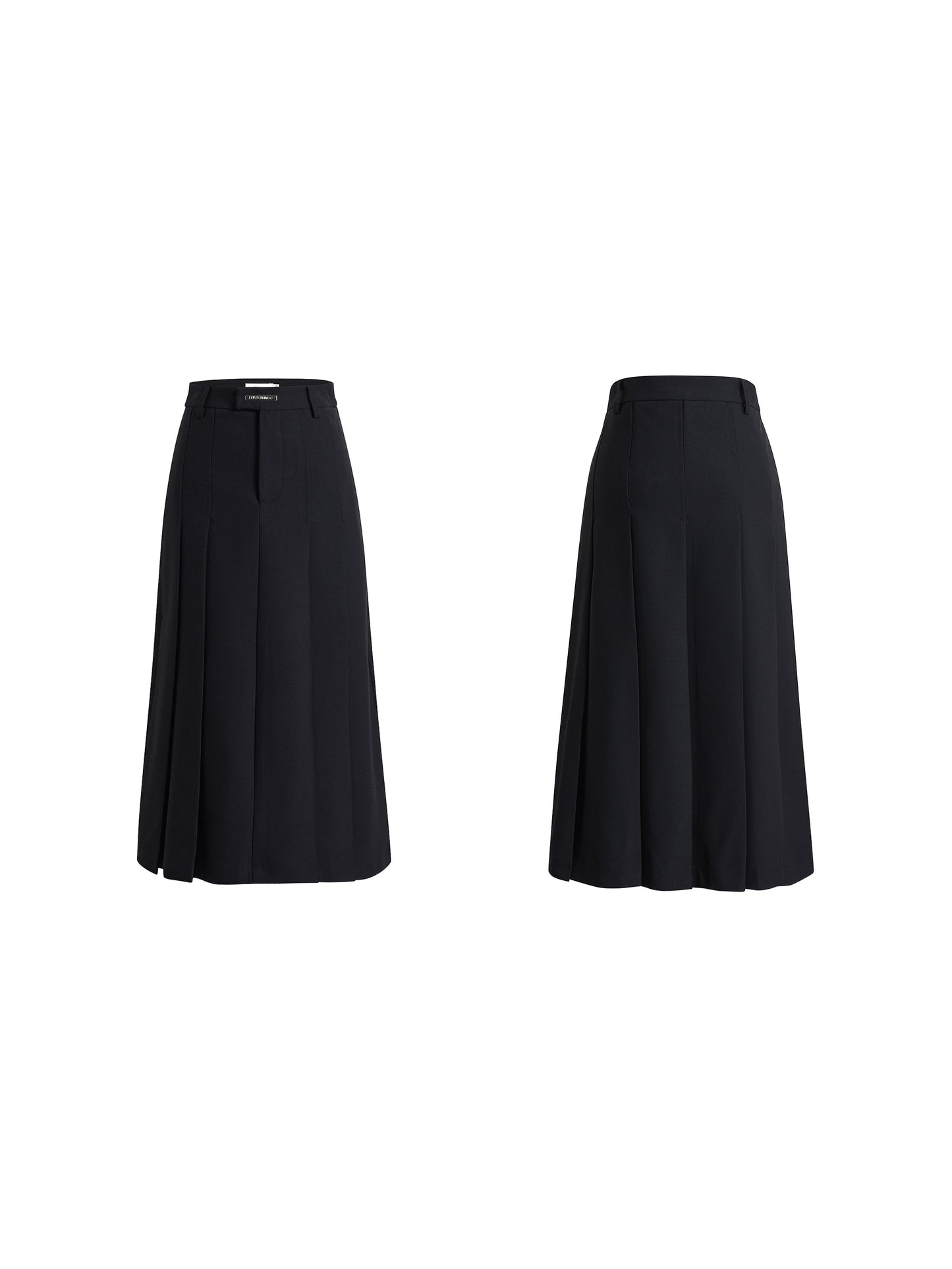High-Waisted Tailored Pleated Skirt