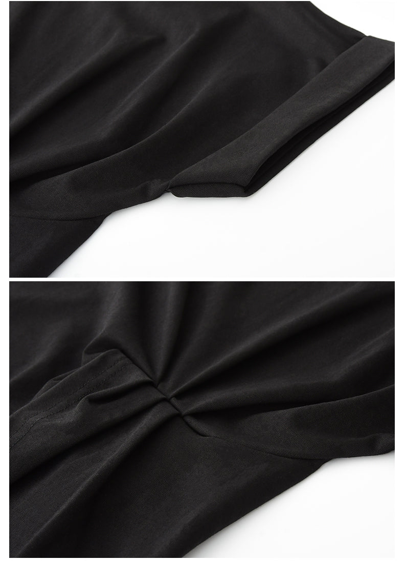 Asymmetric Ruched-Front T-Shirt