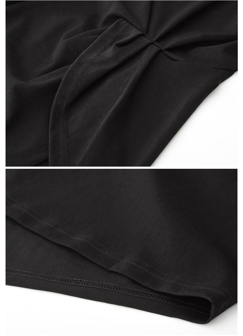 Asymmetric Ruched-Front T-Shirt