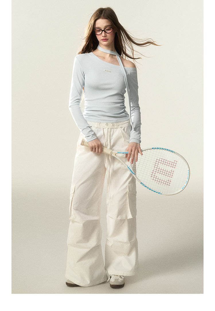 Wide-Leg Fast-Dry Cargo Pants With Utility Pockets