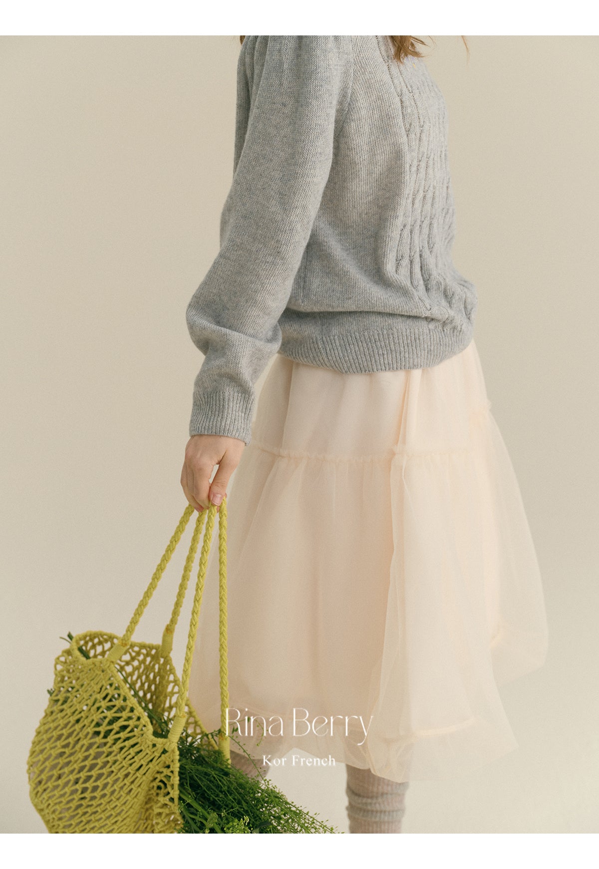 Sheer Mesh Bubble Skirt In Midi Length