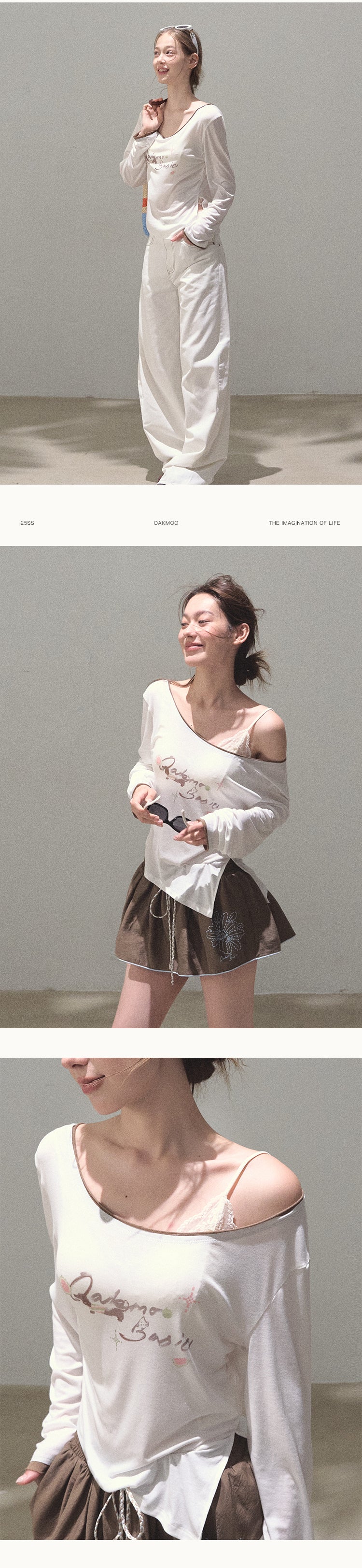 Side Slit Wide Neck Printed Tee