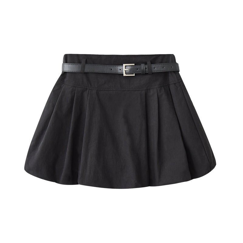 High-Waist Bubble Skirt In Cotton-Nylon Blend