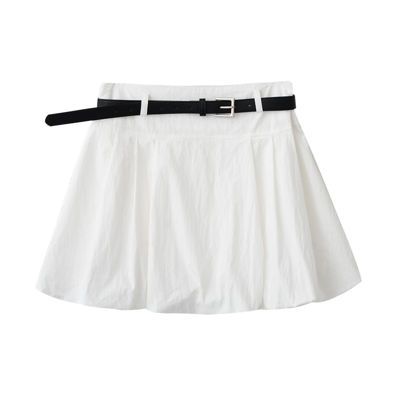 High-Waist Bubble Skirt In Cotton-Nylon Blend