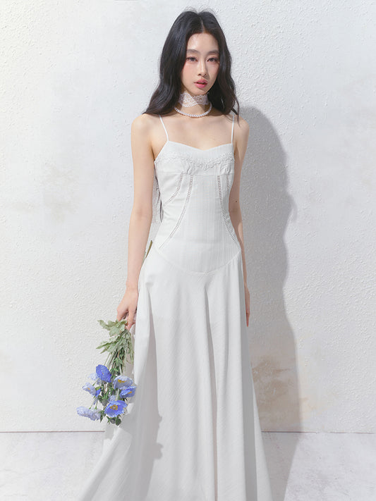 Flowy Embroidered Dress & Slim Fit Sheer Shirt