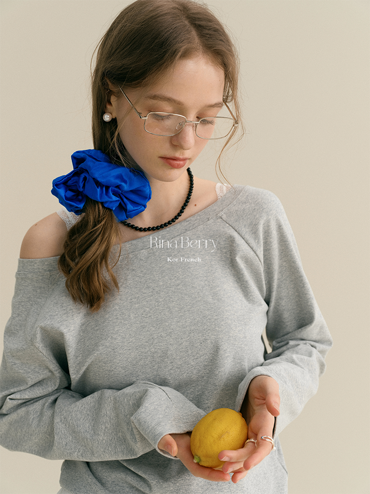 Basic Cotton Pullover With Wide Neckline