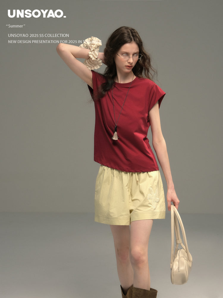 Minimal Cotton Cap-Sleeve Top