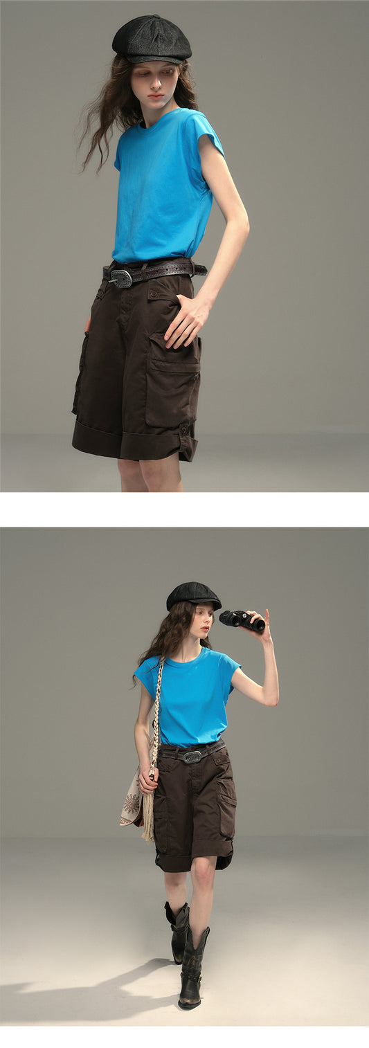 Minimal Cotton Cap-Sleeve Top