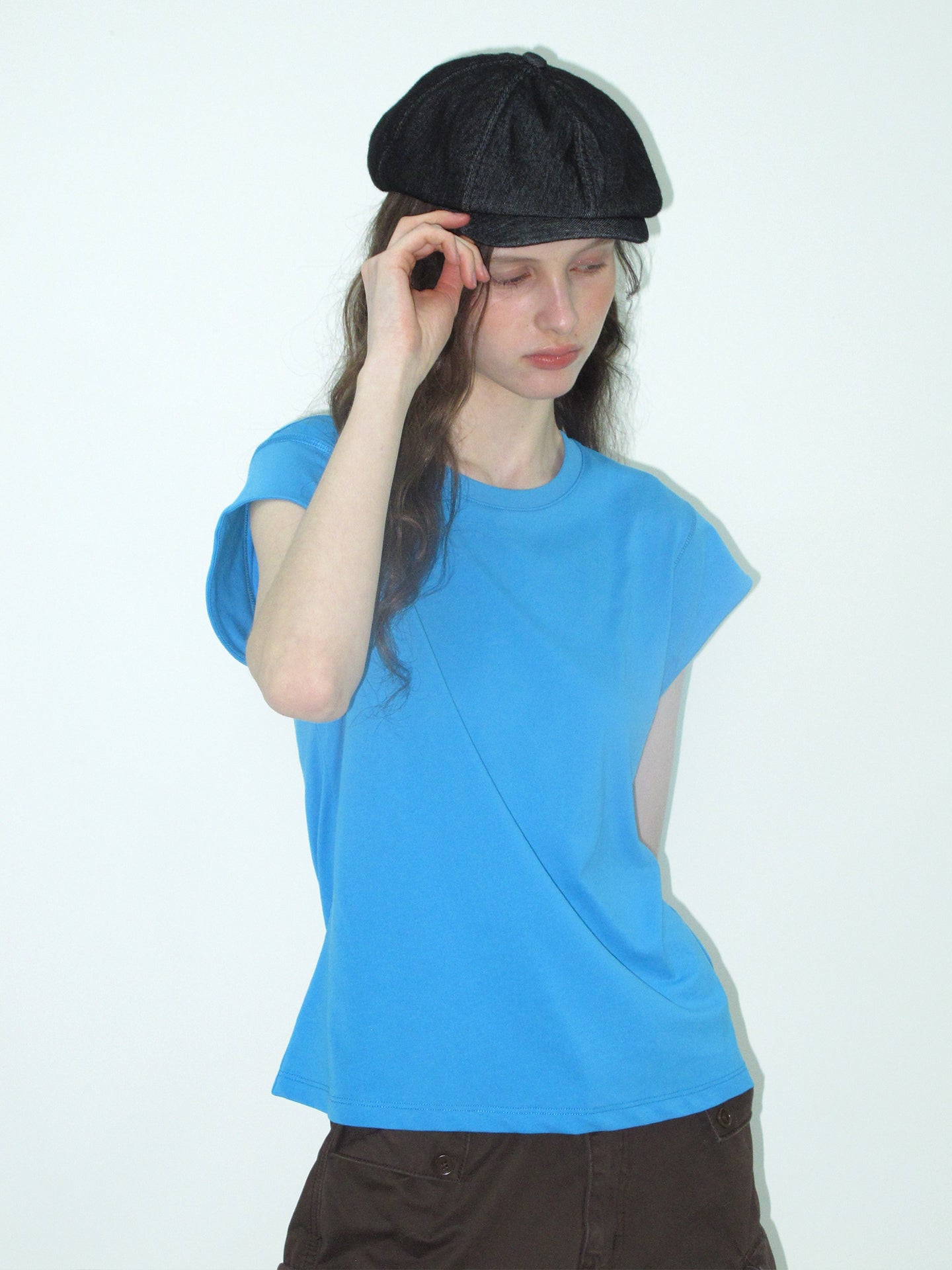 Minimal Cotton Cap-Sleeve Top