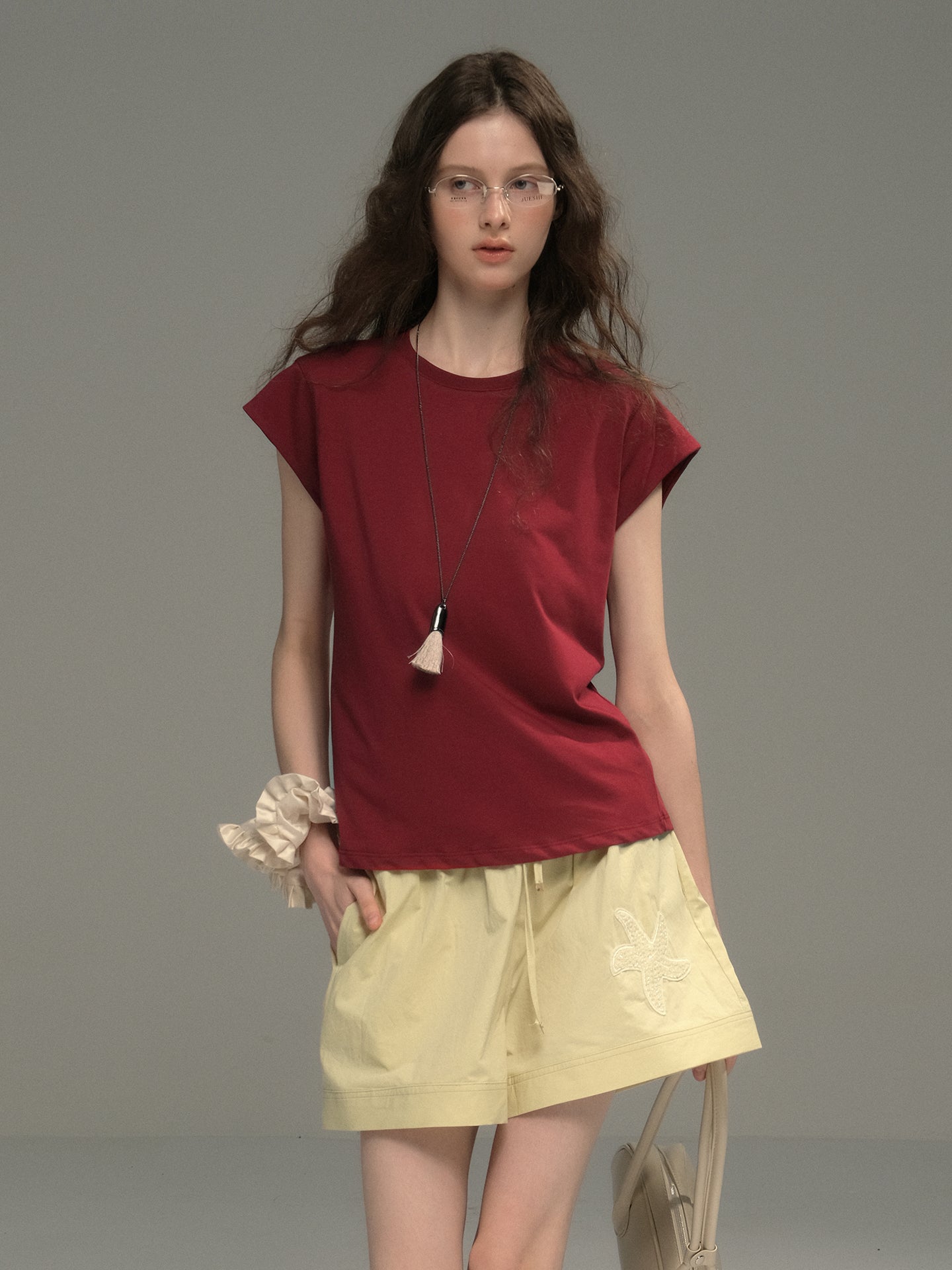 Minimal Cotton Cap-Sleeve Top