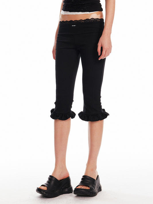 Flutter-Trim Low Rise Capri Pants