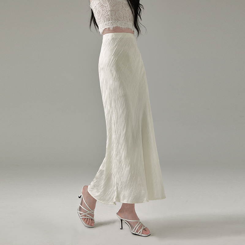 Flutter Hem High Waist Skirt