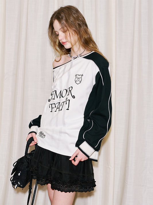 Sporty Sweet Wide Neck Top