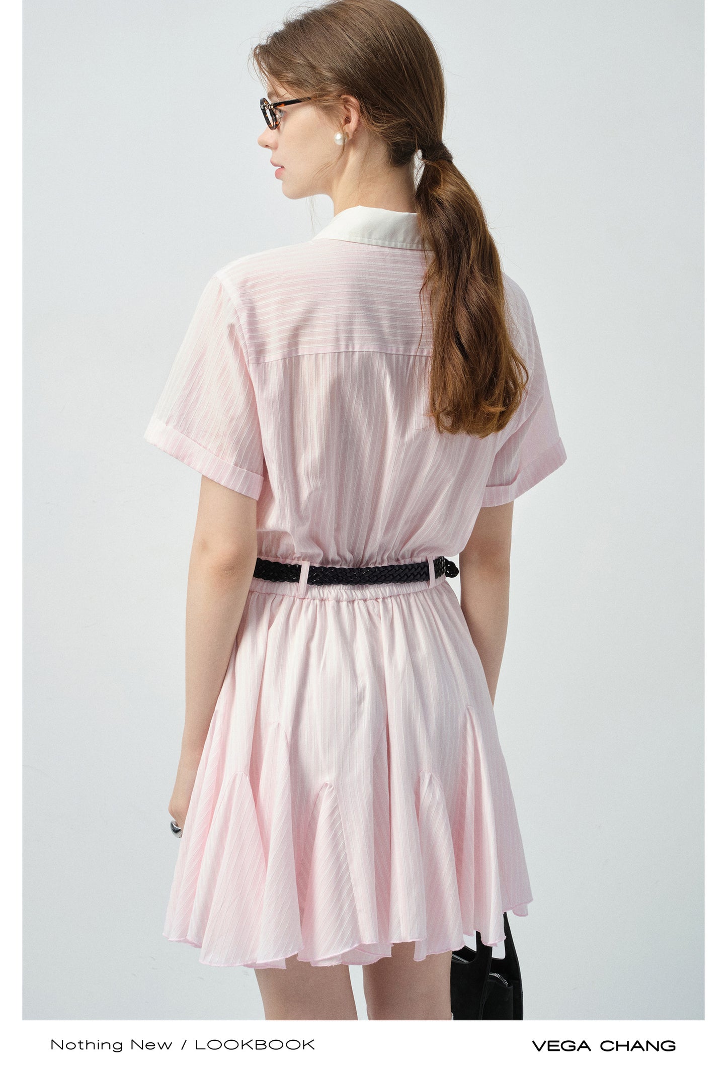 Striped Shirt Dress With Asymmetrical Hem