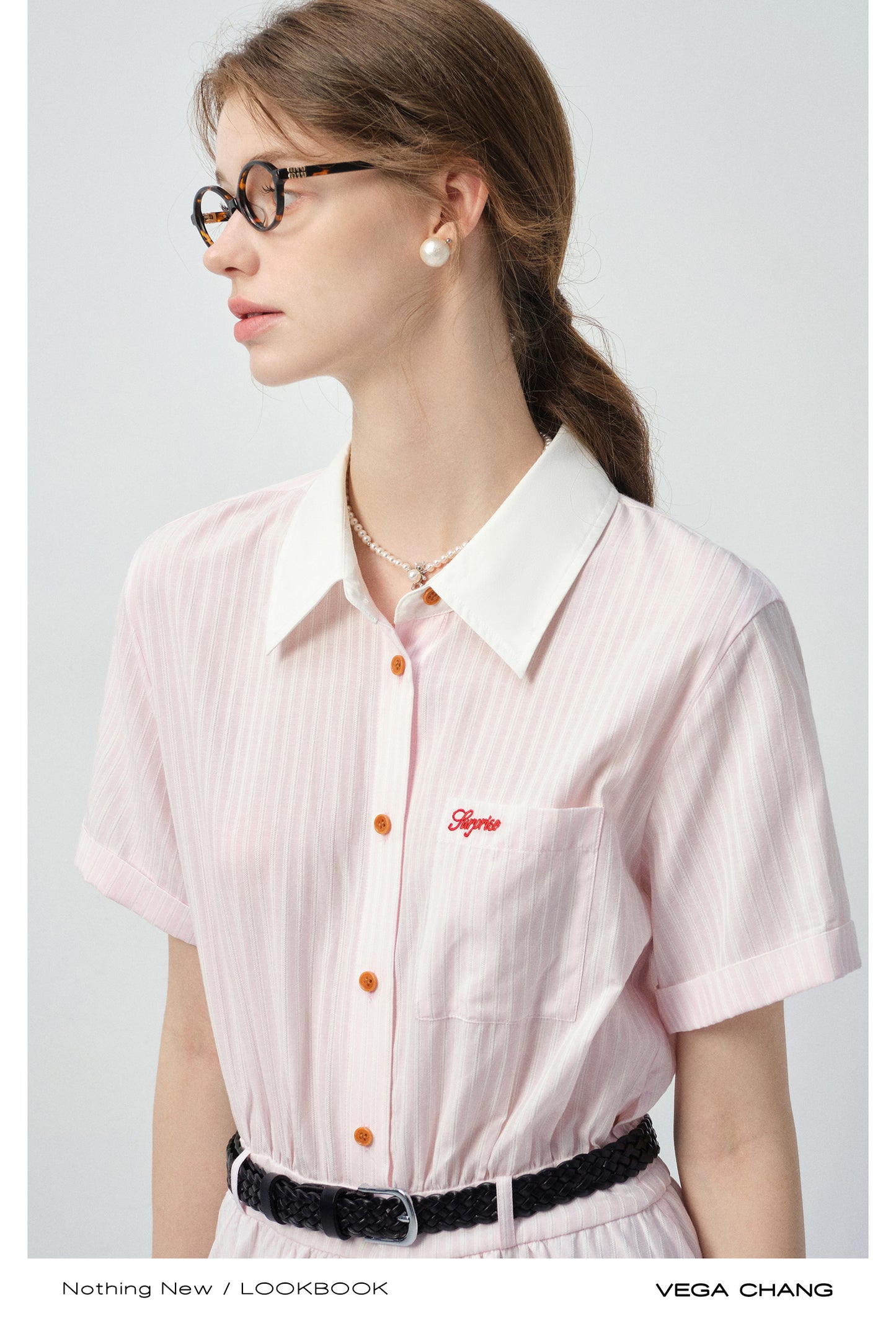 Striped Shirt Dress With Asymmetrical Hem