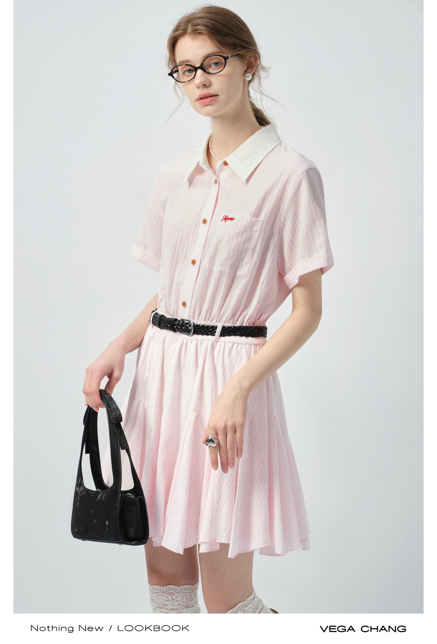 Striped Shirt Dress With Asymmetrical Hem