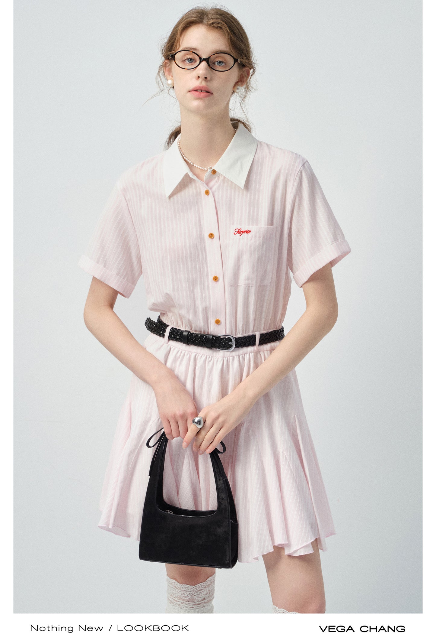 Striped Shirt Dress With Asymmetrical Hem