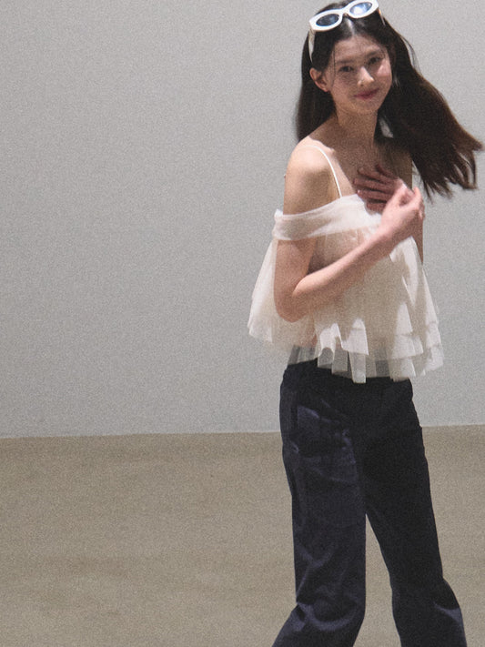 Stretch Tulle Camisole Top