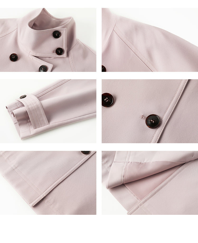 Relaxed-Fit Short Belted Trench With Drop Shoulders