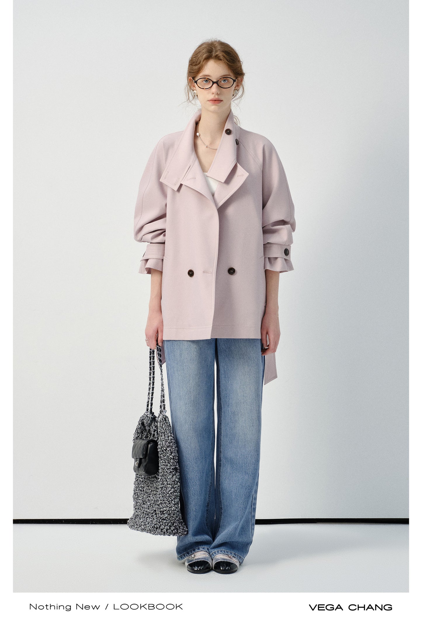 Relaxed-Fit Short Belted Trench With Drop Shoulders