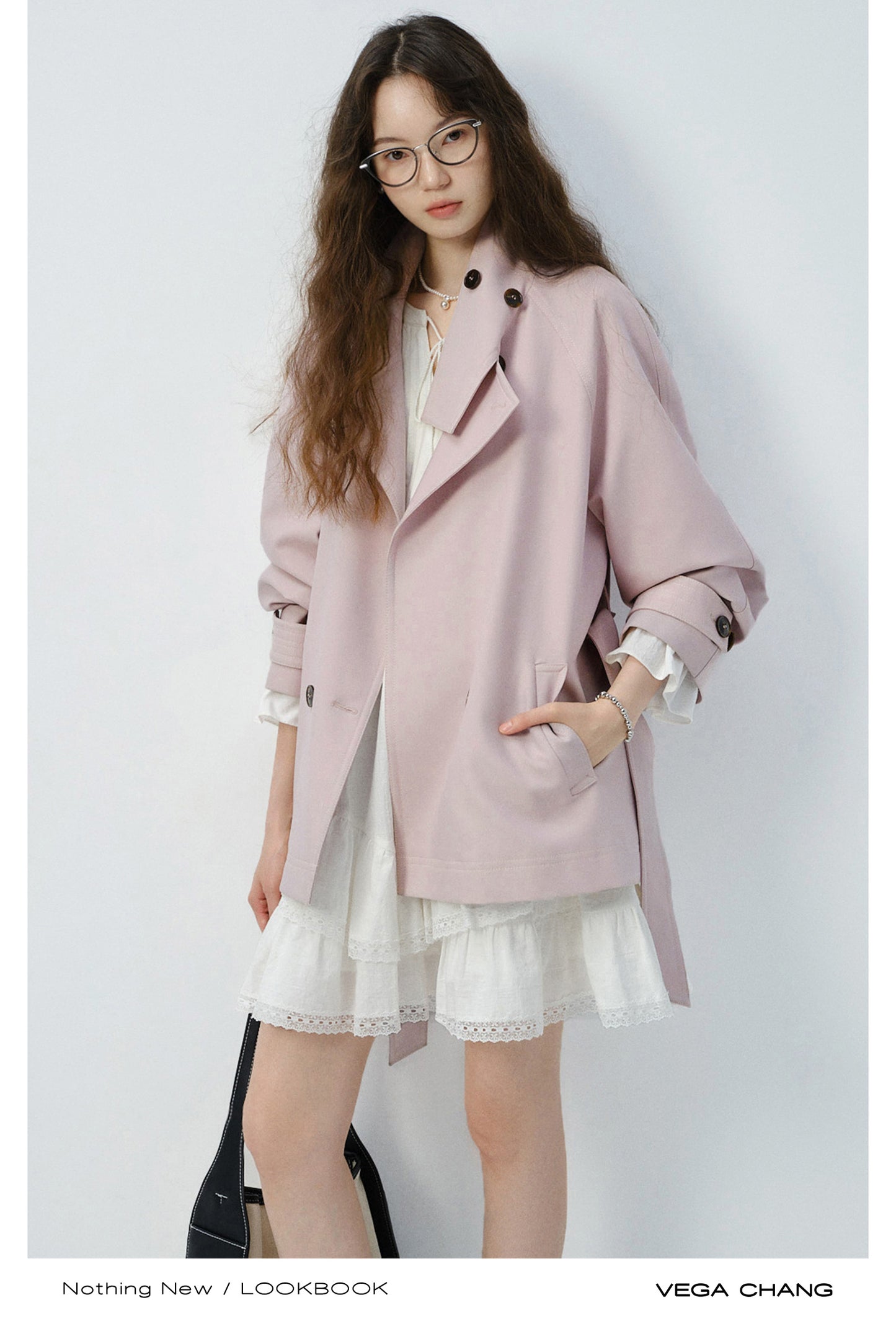 Relaxed-Fit Short Belted Trench With Drop Shoulders