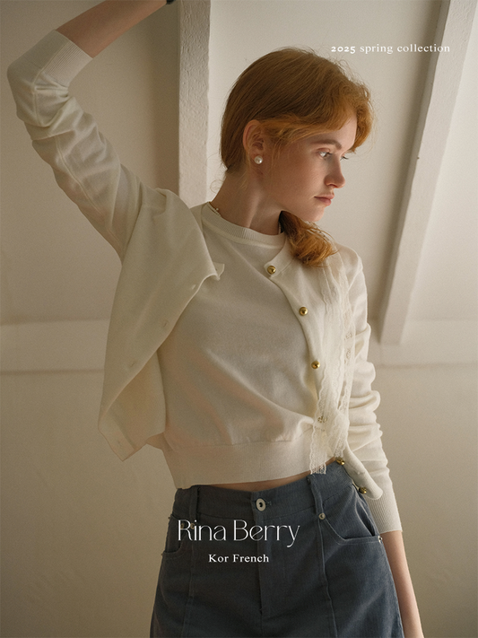 Gold Ball Buttoned Cardigan & Vest In Solid Color