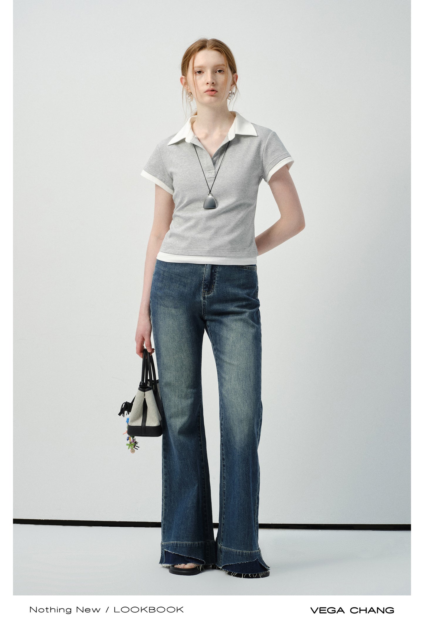Layered-Look Two-Tone Polo Shirt