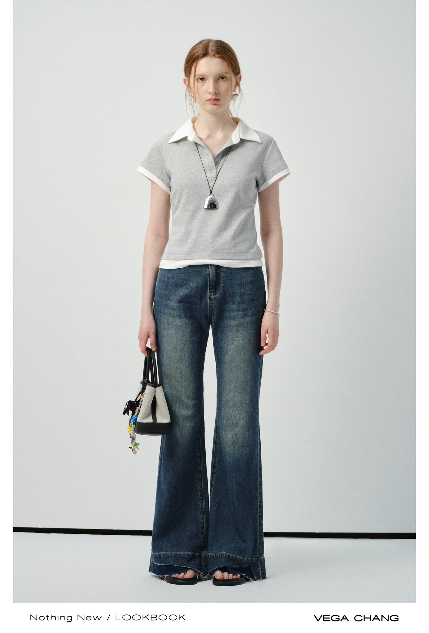 Layered-Look Two-Tone Polo Shirt