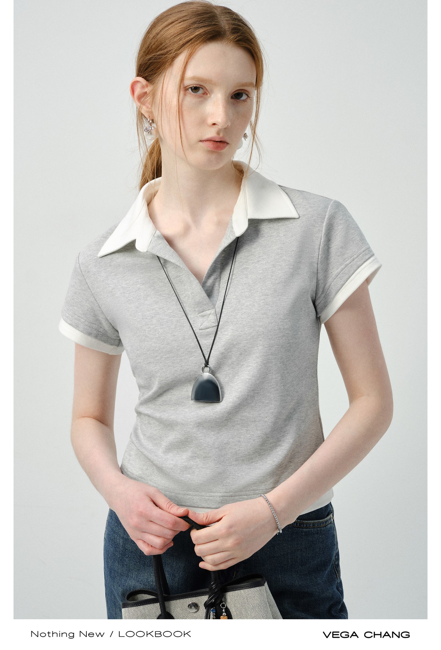 Layered-Look Two-Tone Polo Shirt