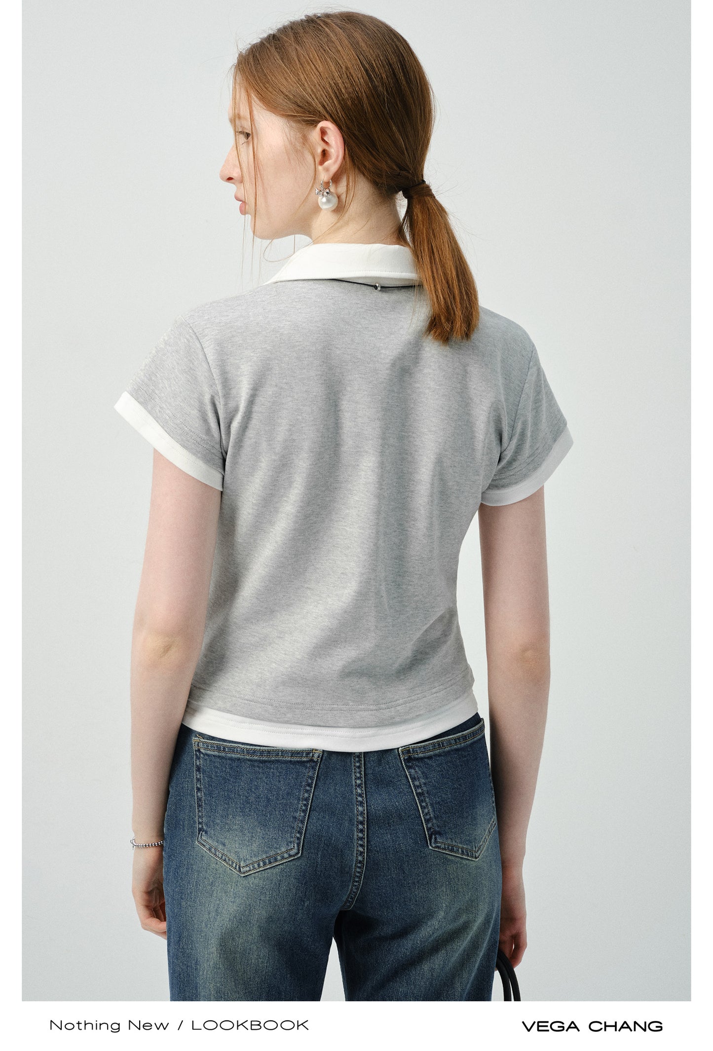 Layered-Look Two-Tone Polo Shirt