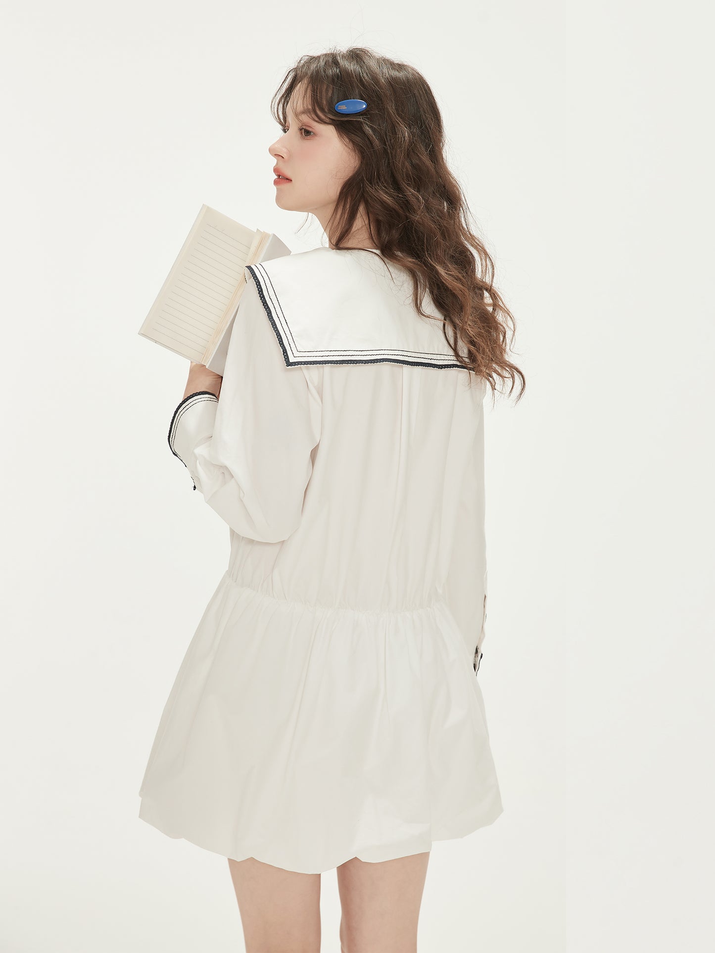 Bubble Hem Cotton Sailor Dress