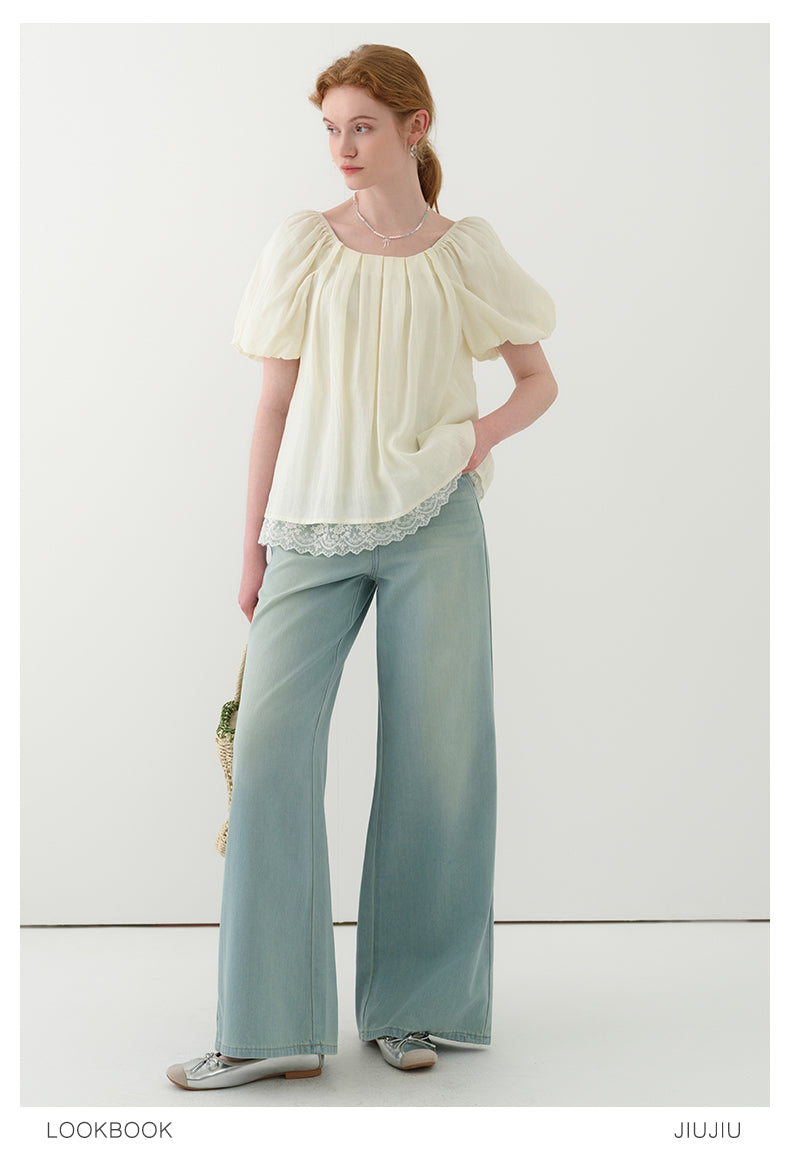 Braided Waist Detail Lyocell Washed Jeans