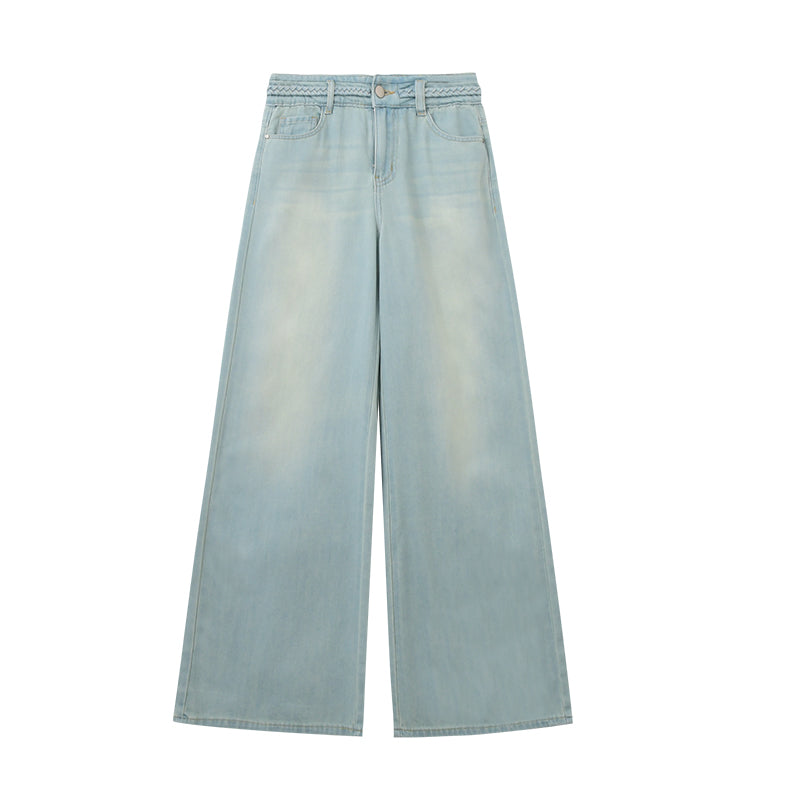 Braided Waist Detail Lyocell Washed Jeans