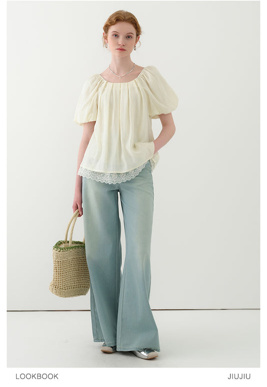 Braided Waist Detail Lyocell Washed Jeans