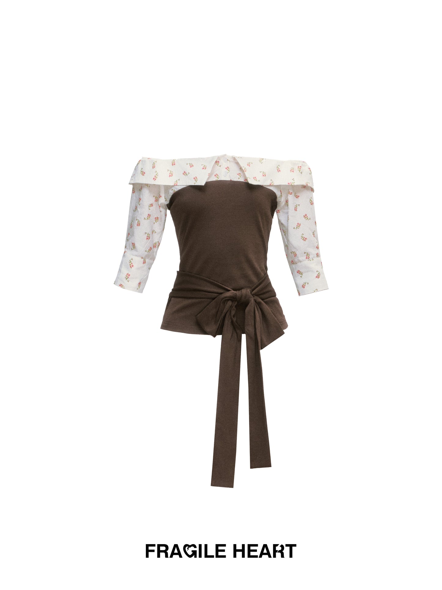 Floral Off-Shoulder Tie-Front Top & Matching Skirt