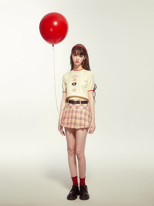 High Waist Plaid Pleated Micro Skirt